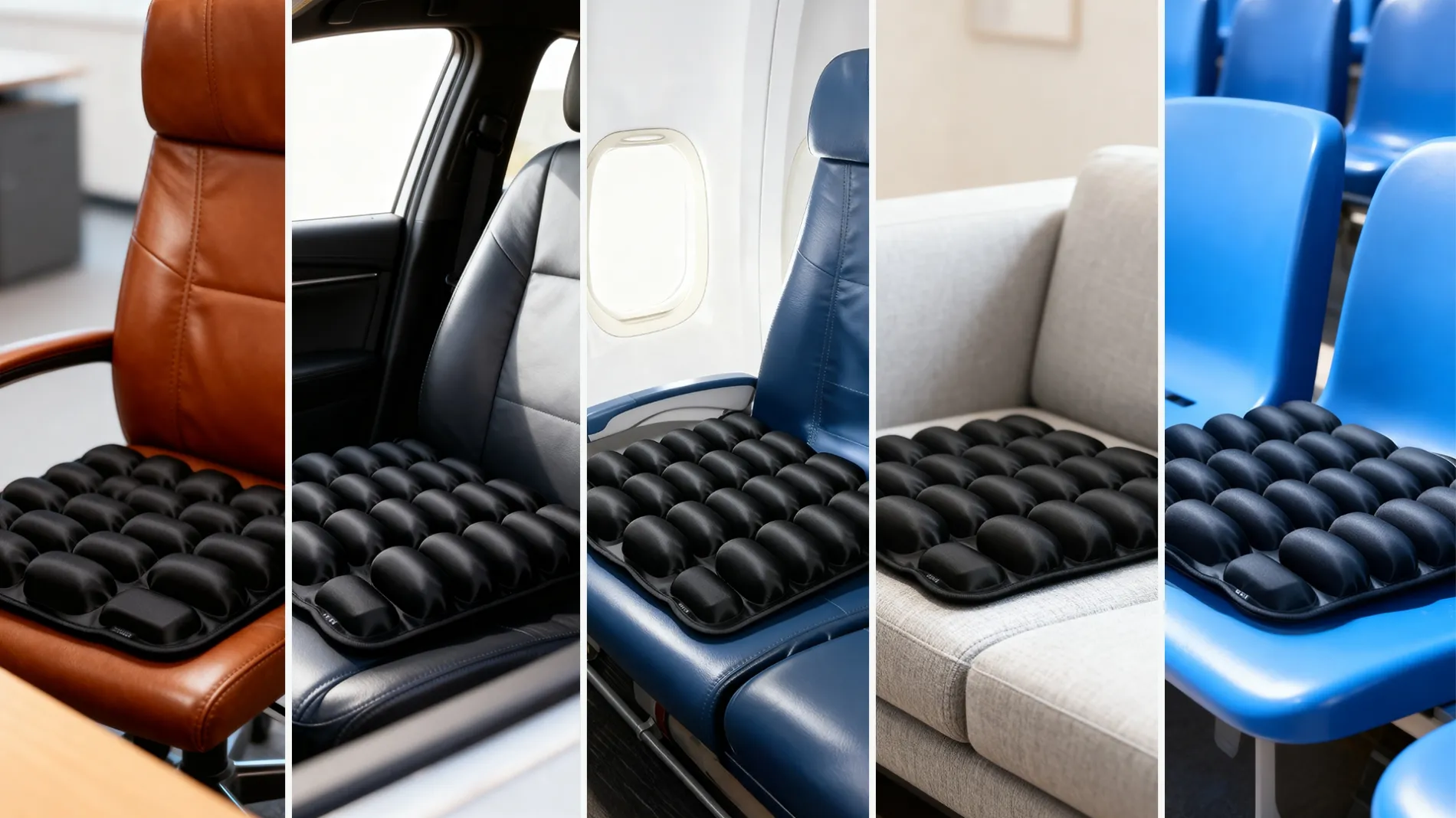 Sondur Travel Cushion in use on an airline seat