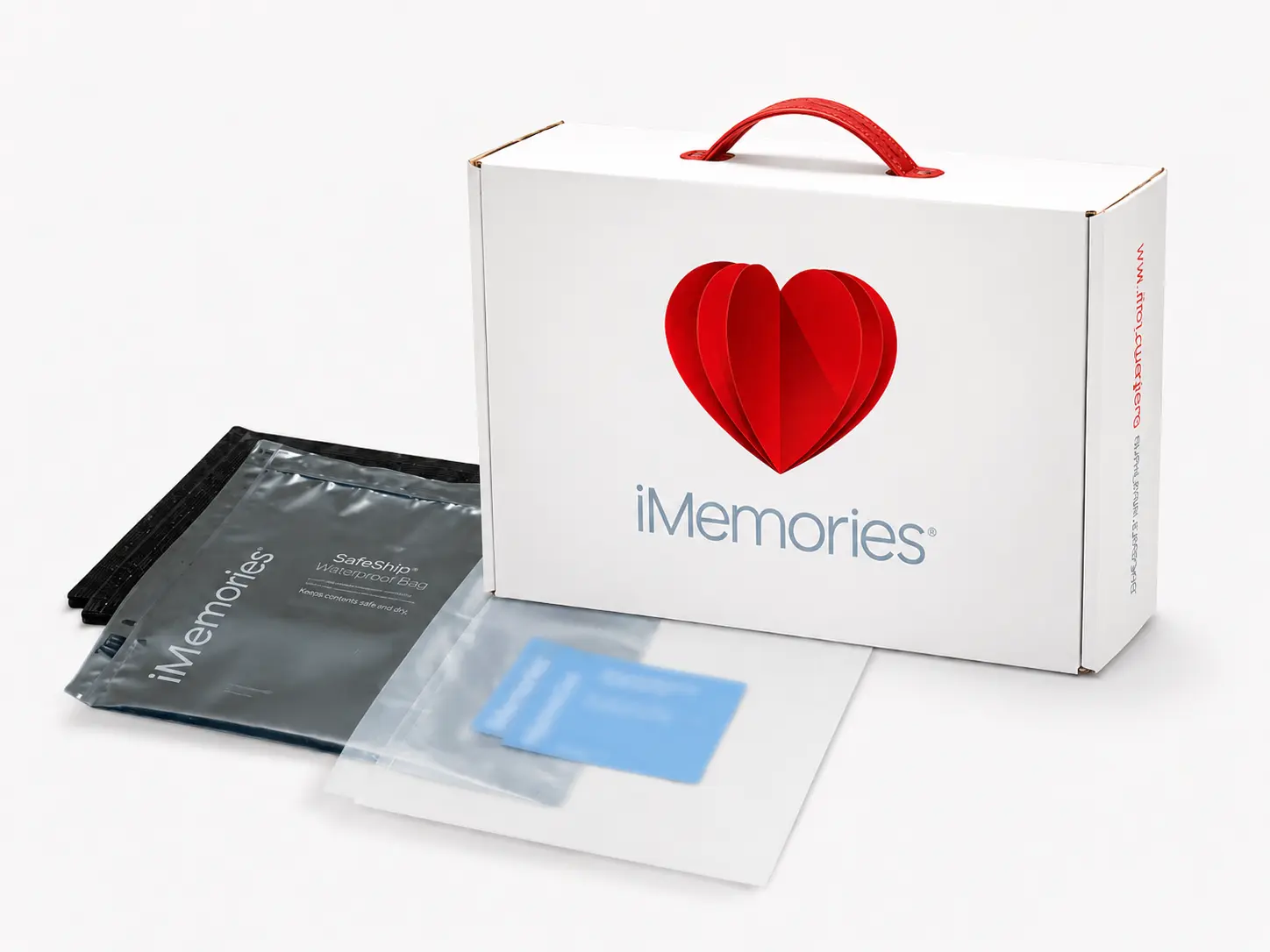 The iMemories SafeShip Kit opened with padding and waterproof bags