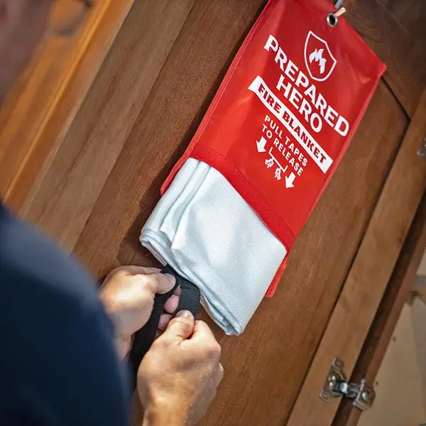 Fire blanket with no expiration date, always ready